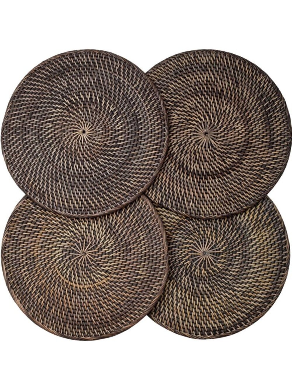 4-Pack Round Rattan Placemats - 13" Woven Table Mats for Boho Dining Decor